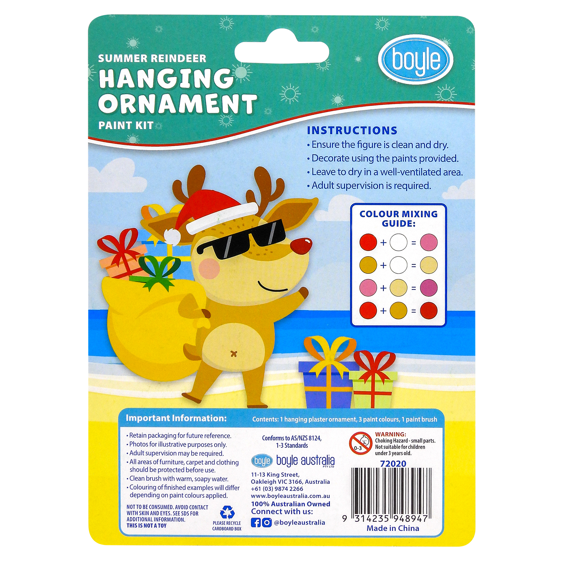 Hanging Ornament Paint Kit - Summer Reindeer