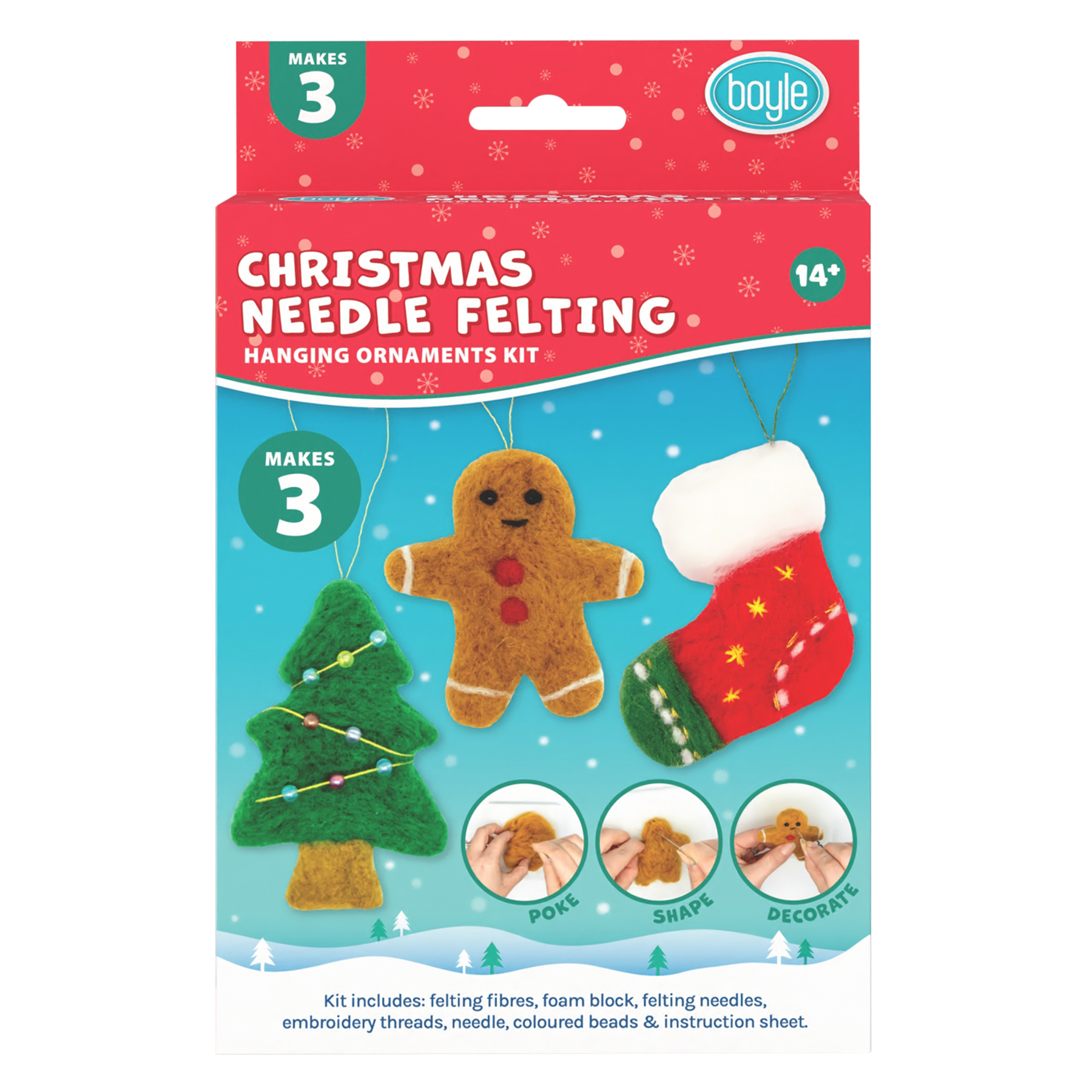 DIY Needle Felting Christmas Hanging Ornaments