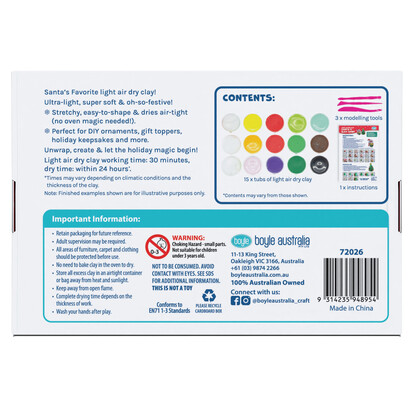 Light Air Dry Clay Santa's Clay Shop DIY Kit