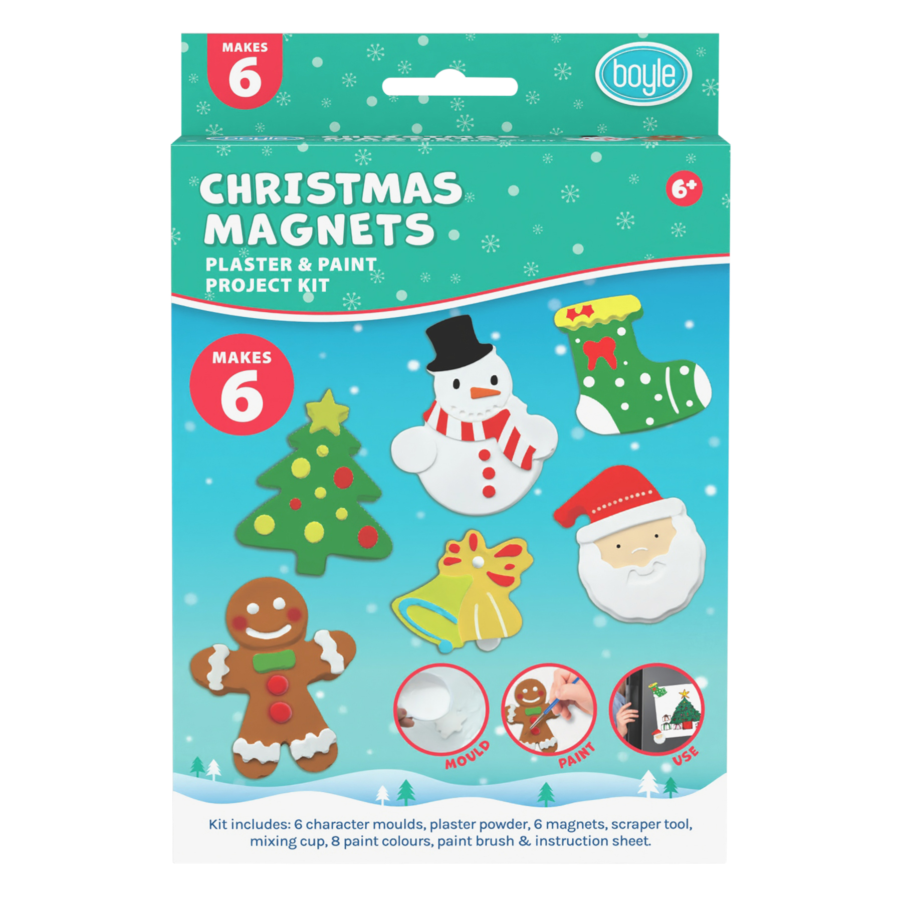 Christmas Magnet Plaster and Paint Project Kit