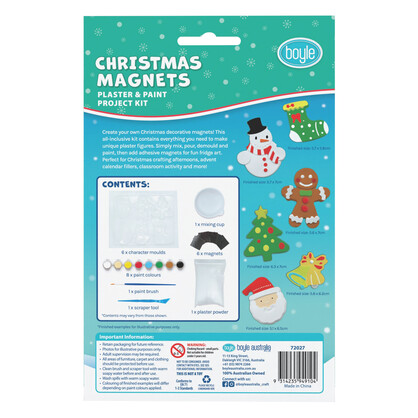 Christmas Magnet Plaster and Paint Project Kit
