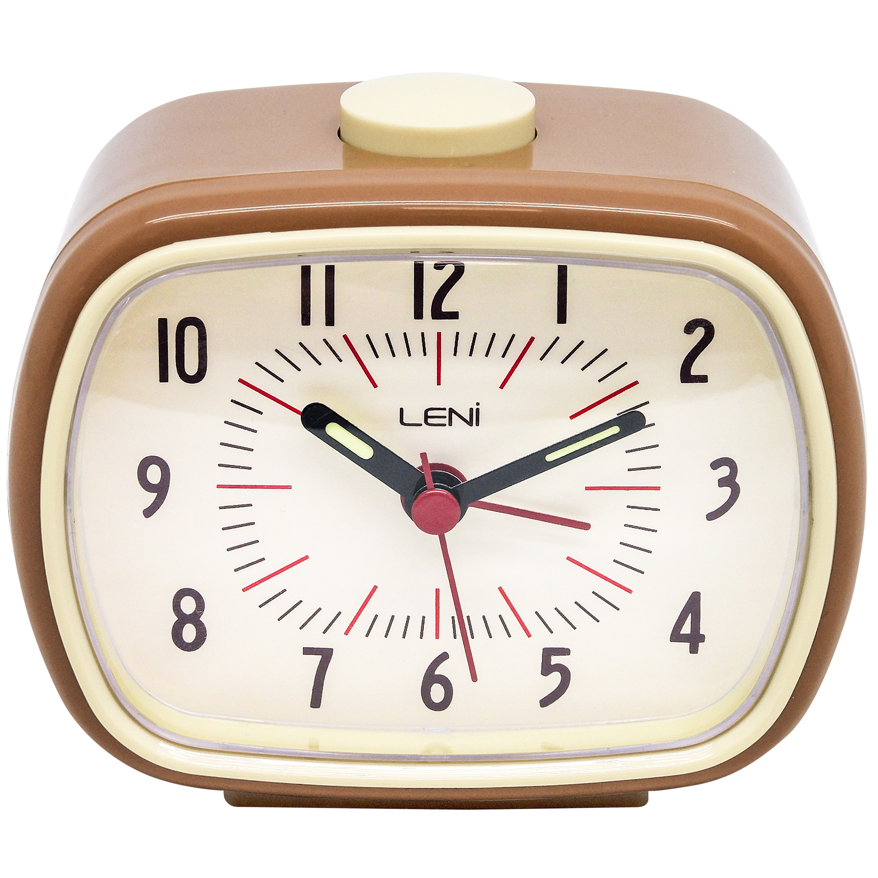 Leni Retro Alarm Clock 9x11x6cm - Mocha