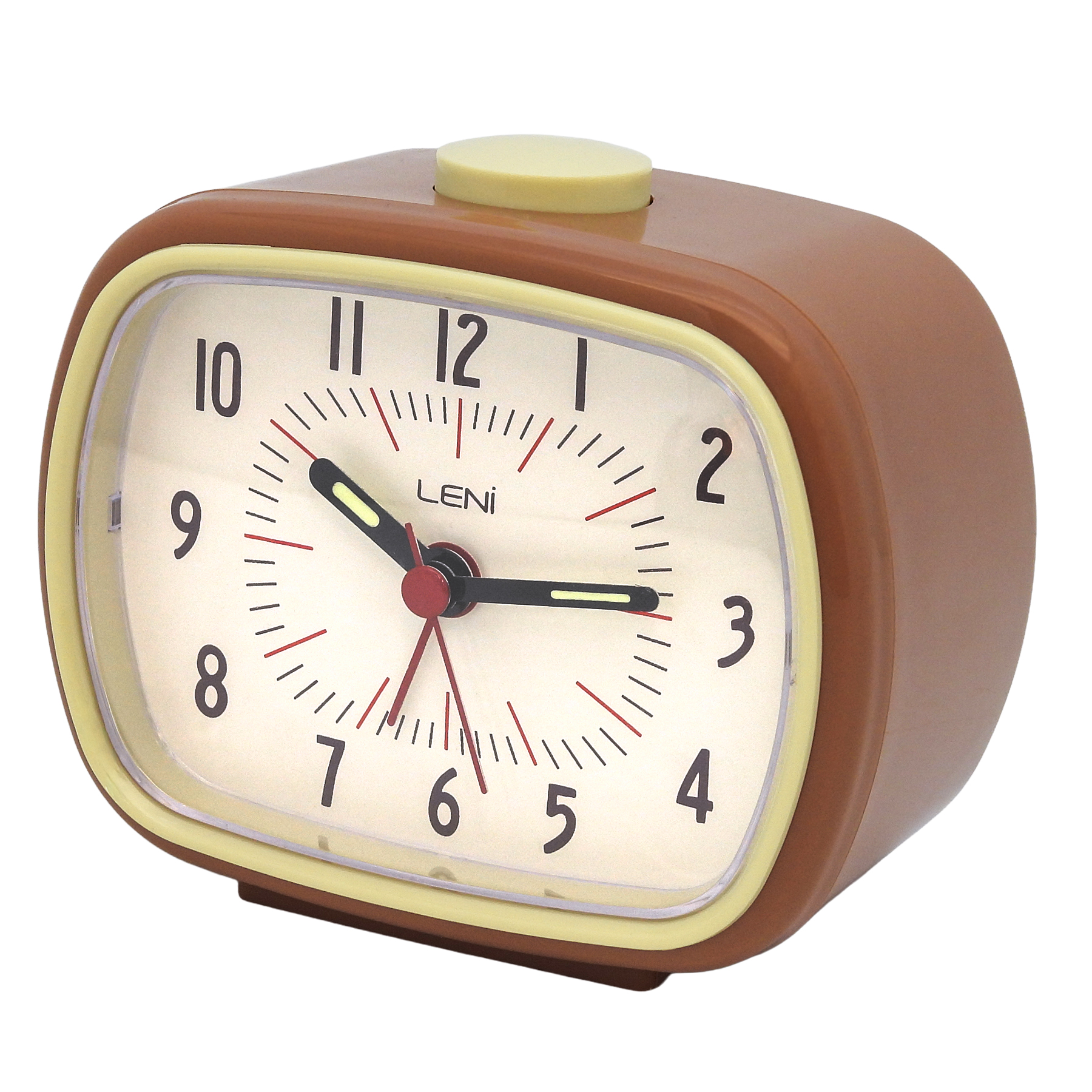 Leni Retro Alarm Clock 9x11x6cm - Mocha