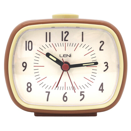 Leni Retro Alarm Clock 9x11x6cm - Mocha