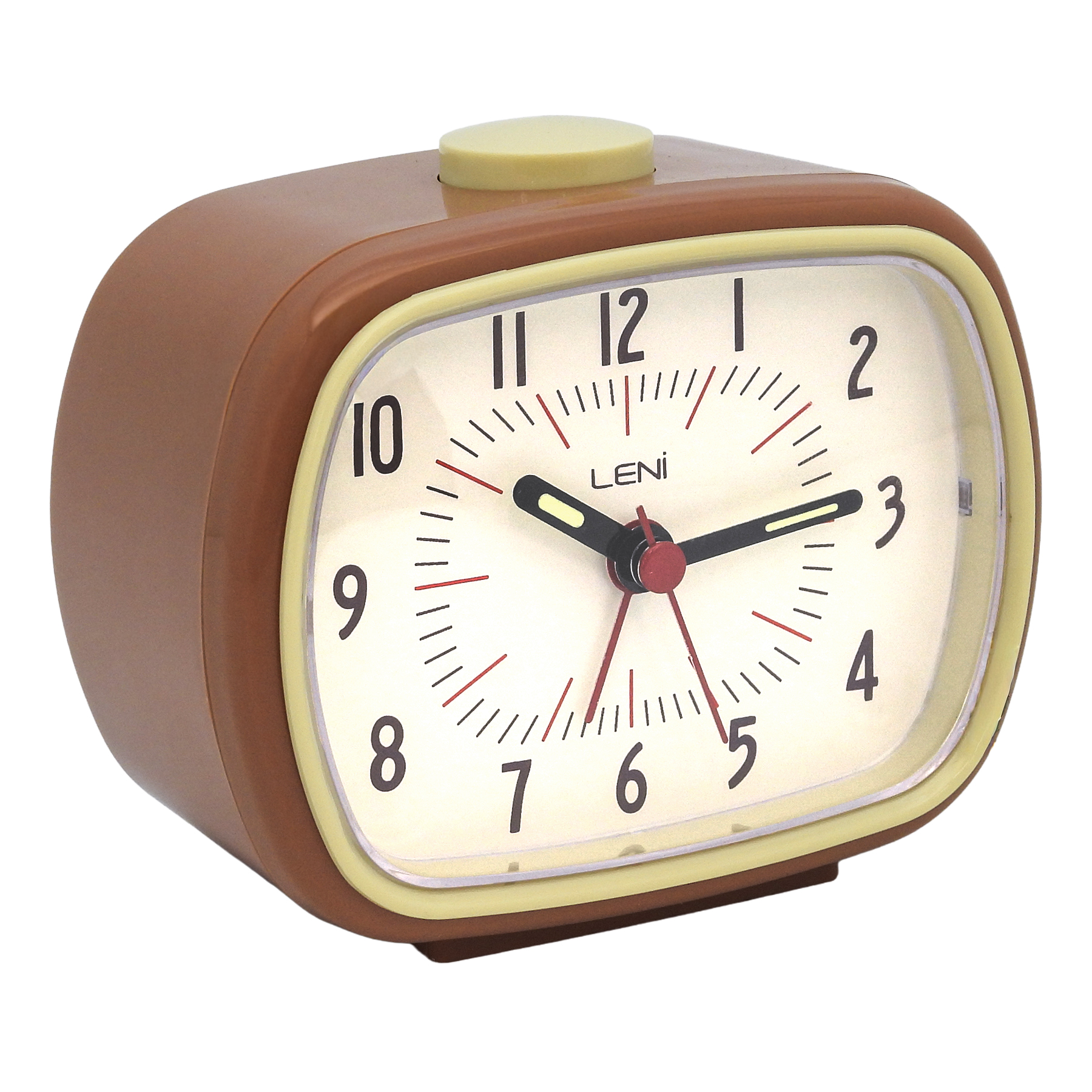 Leni Retro Alarm Clock 9x11x6cm - Mocha