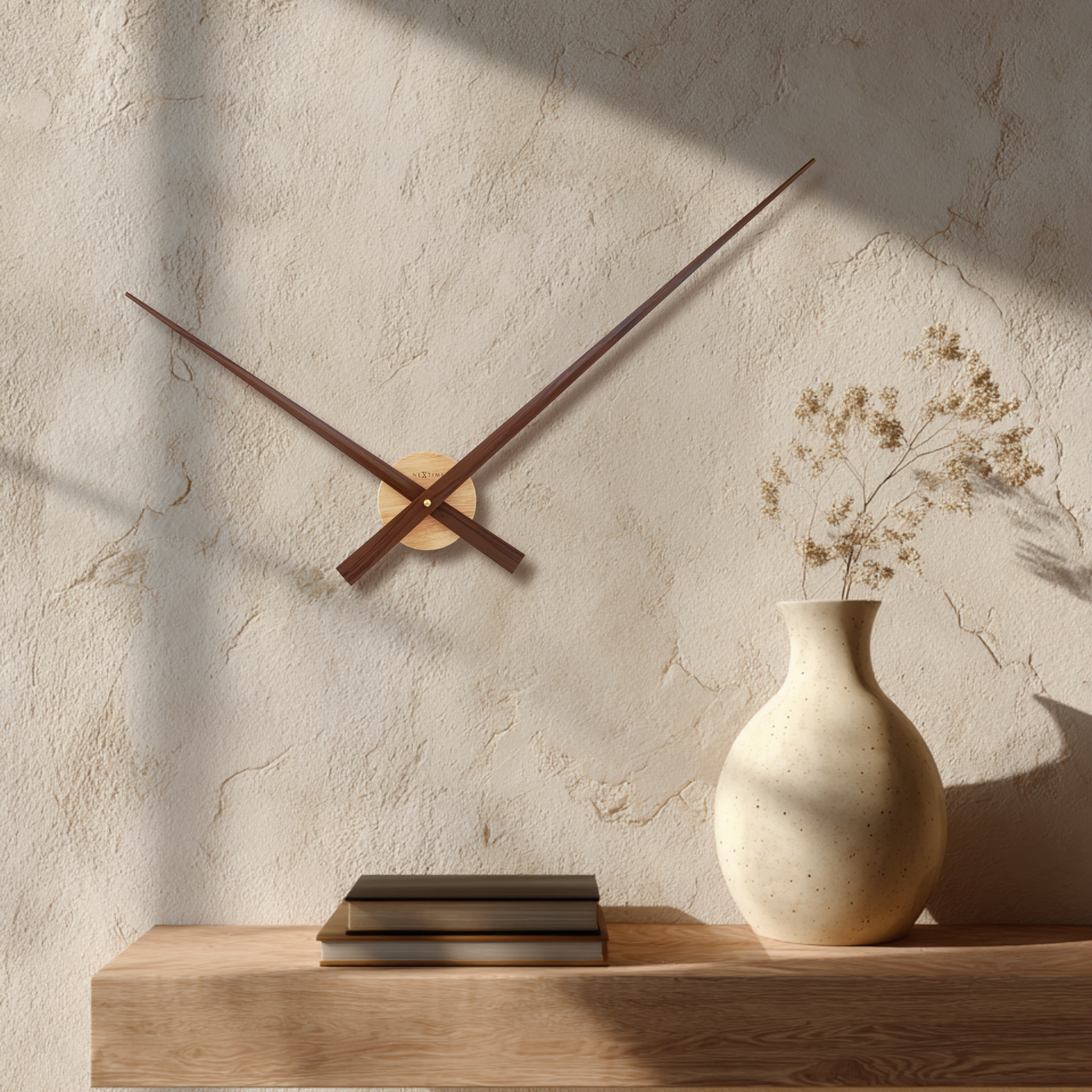 NeXtime Hands Wall Clock 85cm - Walnut