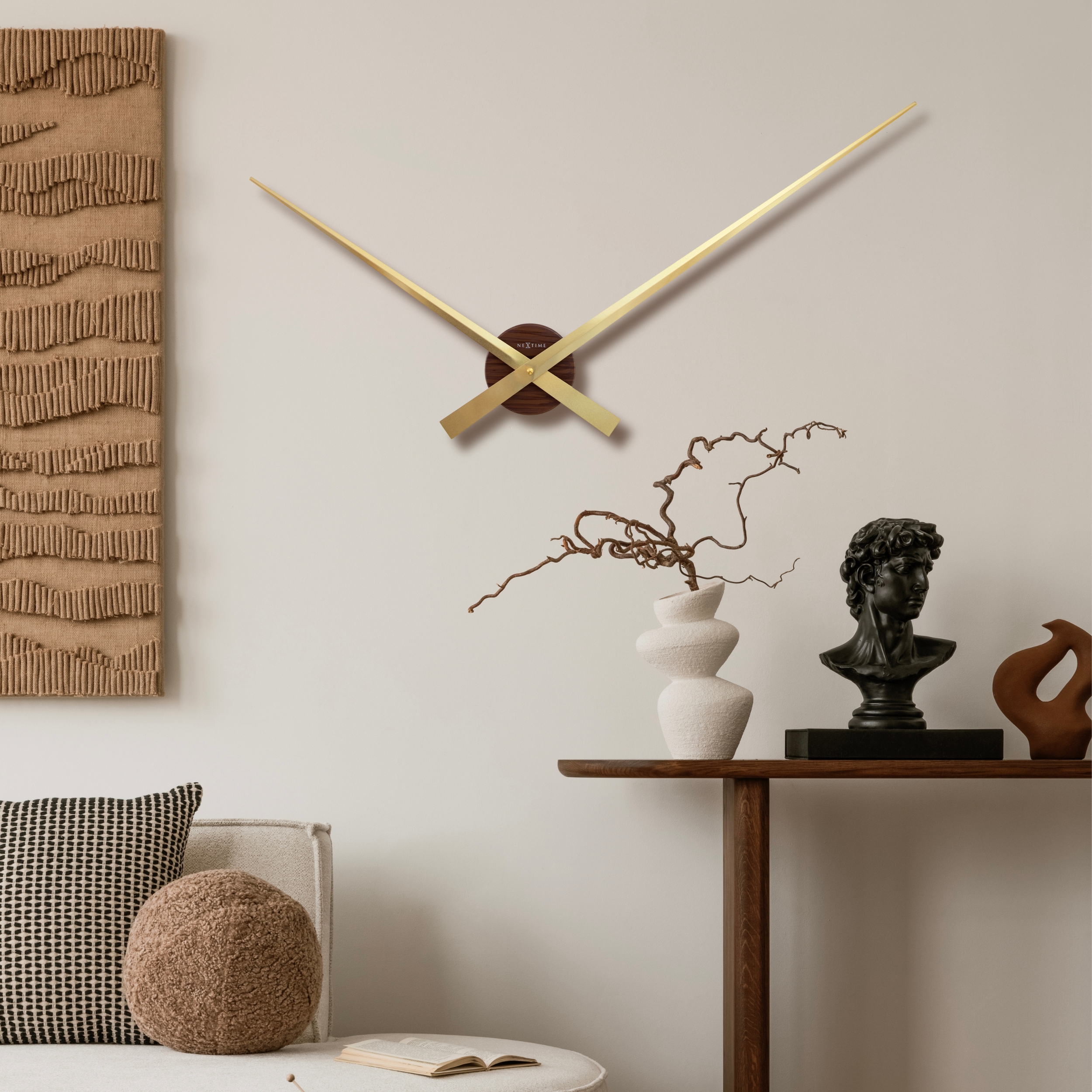 NeXtime Hands Wall Clock 85cm - Vintage Gold