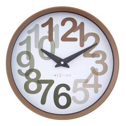 NeXtime Big Number Wall Clock 30cm - Toffee