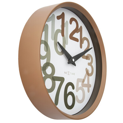 NeXtime Big Number Wall Clock 30cm - Toffee
