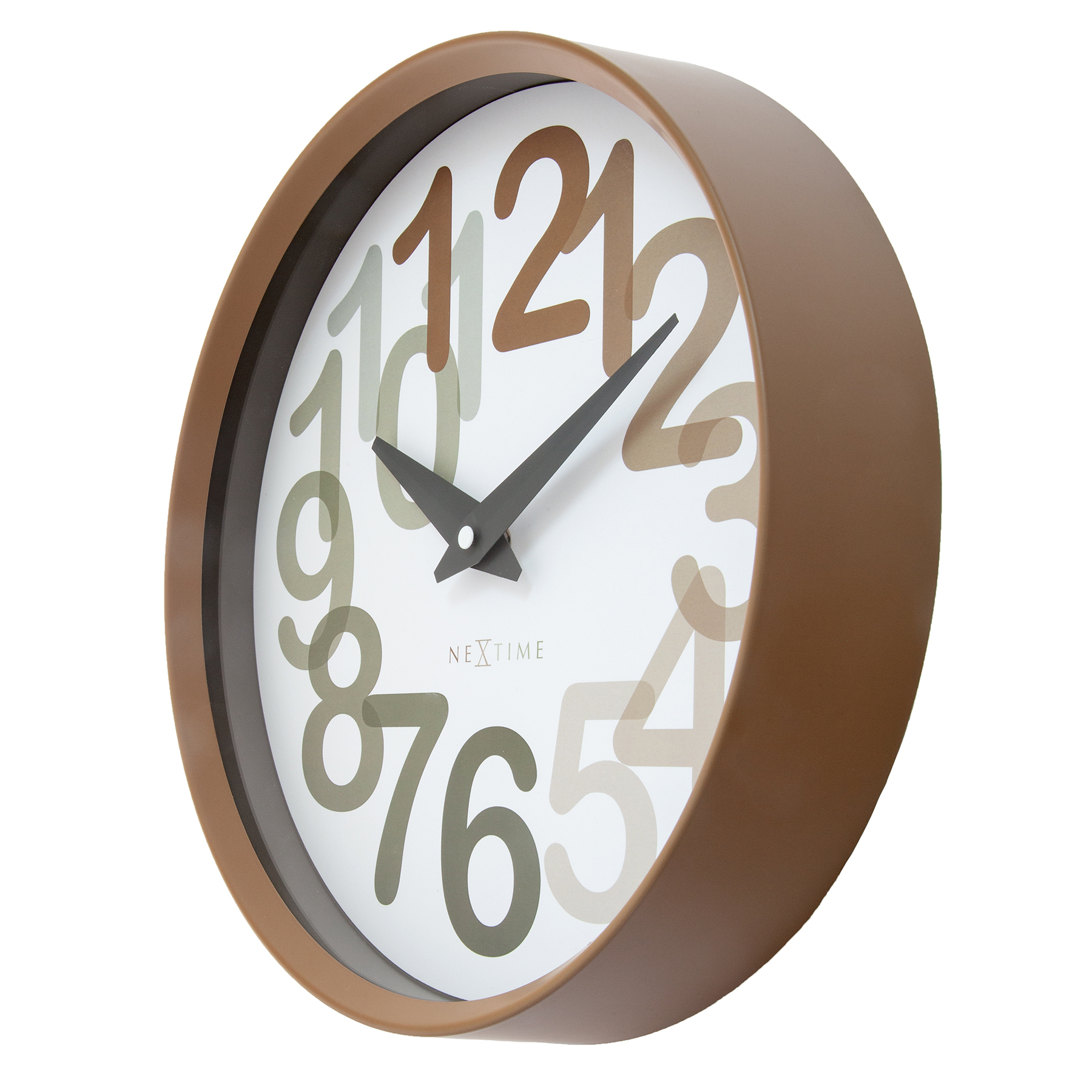 NeXtime Big Number Wall Clock 30cm - Toffee