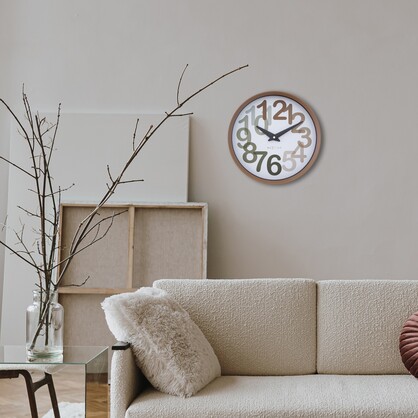NeXtime Big Number Wall Clock 30cm - Toffee