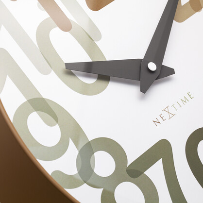 NeXtime Big Number Wall Clock 30cm - Toffee
