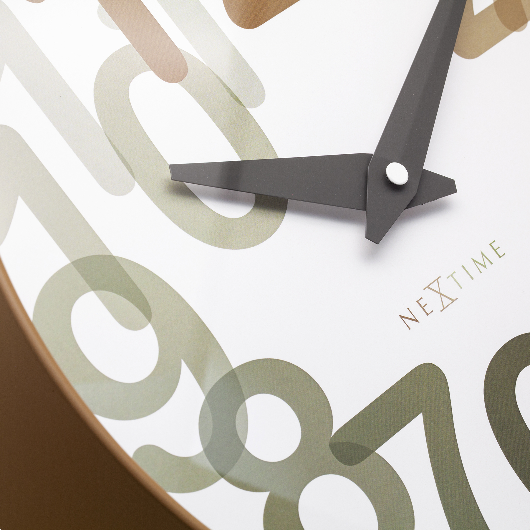 NeXtime Big Number Wall Clock 30cm - Toffee