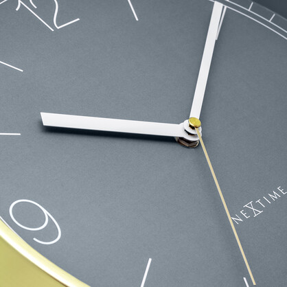 NeXtime Nova Wall Clock 30cm - Gold & Pigeon Blue