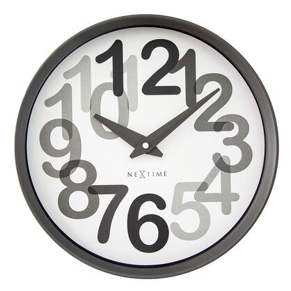 NeXtime Big Number Wall Clock 30cm - Charcoal Grey