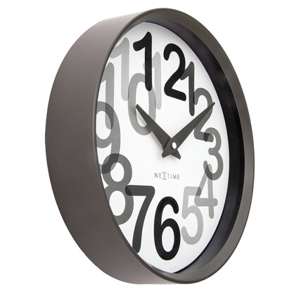 NeXtime Big Number Wall Clock 30cm - Charcoal Grey