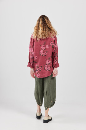 Rupert Boyfriend shirt floral. Bordeaux