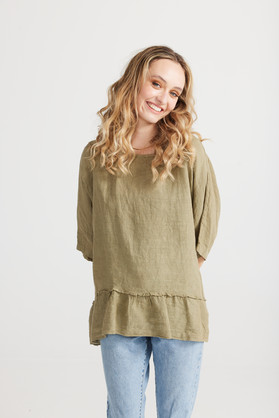 Priscilla Linen Top. Size S/M. Assorted Colours