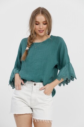 Ellie linen & Lace top. Size S/M. Assorted colours