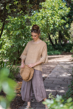 Ellie linen & Lace top. Size S/M. Assorted colours