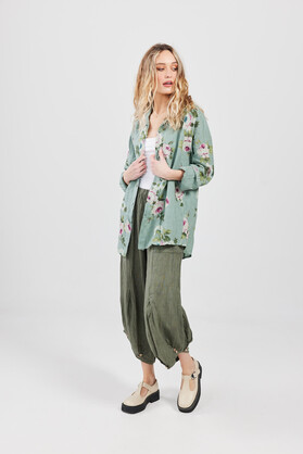 Rupert Boyfriend shirt floral. Bordeaux