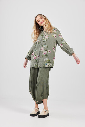 Rupert Boyfriend shirt floral. Bordeaux