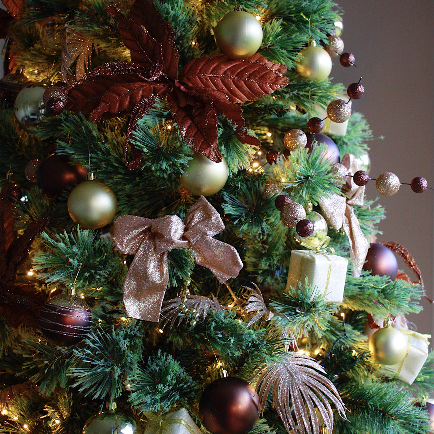 Tree Decoration Set / Copper Bronze & Gold (32 pc)