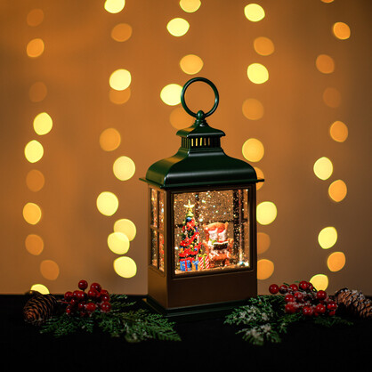 Snowing Green Hamptons Lantern Small/ Little Mice Reading