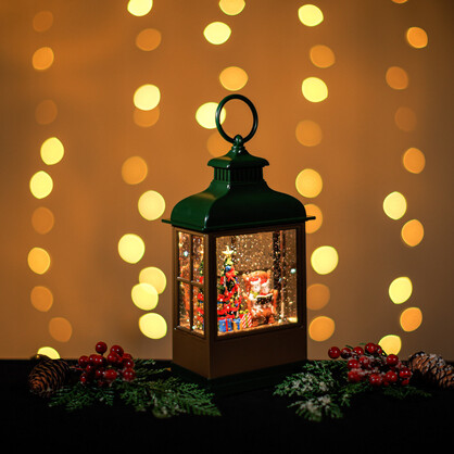 Snowing Green Hamptons Lantern Small/ Little Mice Reading