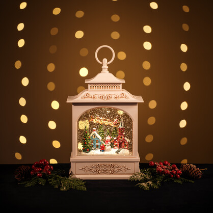 Snowing French Lantern / Santa Sleigh & Snowman