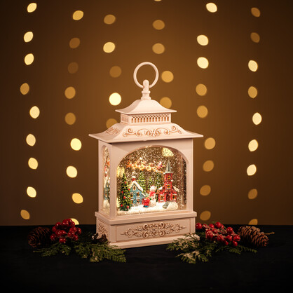 Snowing French Lantern / Santa Sleigh & Snowman