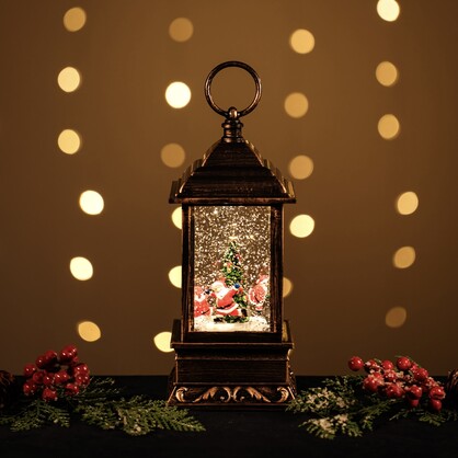 Medium Malta Lantern /Rotating Santa