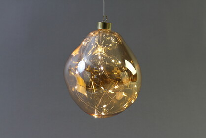 15cm LED Organic Glass Ball with Amber