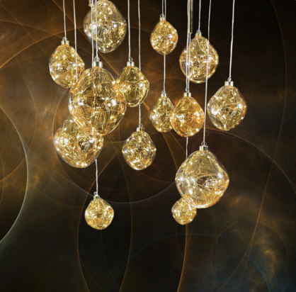 15cm LED Organic Glass Ball with Amber