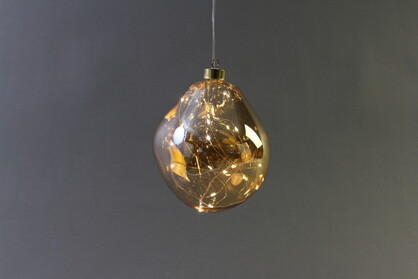 12cm LED Organic Glass Ball with Amber