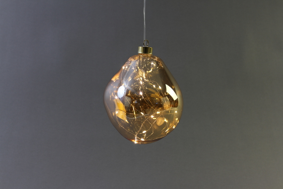 12cm LED Organic Glass Ball with Amber