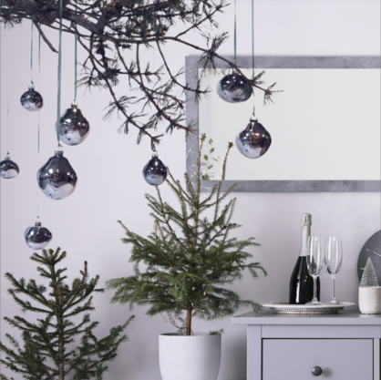 15cm LED Organic Glass Ball with Antracite