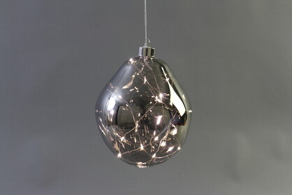 12cm LED Organic Glass Ball with Antracite