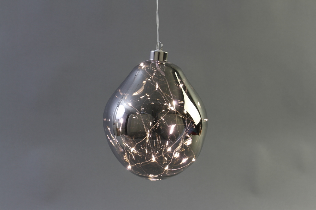 12cm LED Organic Glass Ball with Antracite