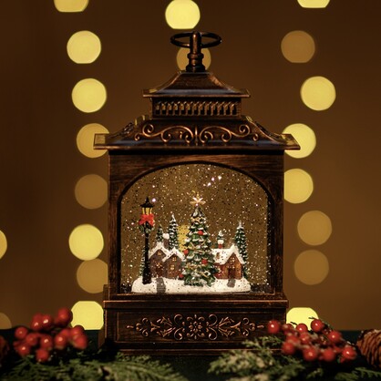 Snowing French Lantern w/ Xmas Town
