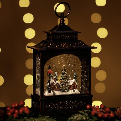 Snowing French Lantern w/ Xmas Town