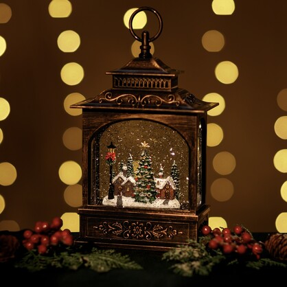 Snowing French Lantern w/ Xmas Town