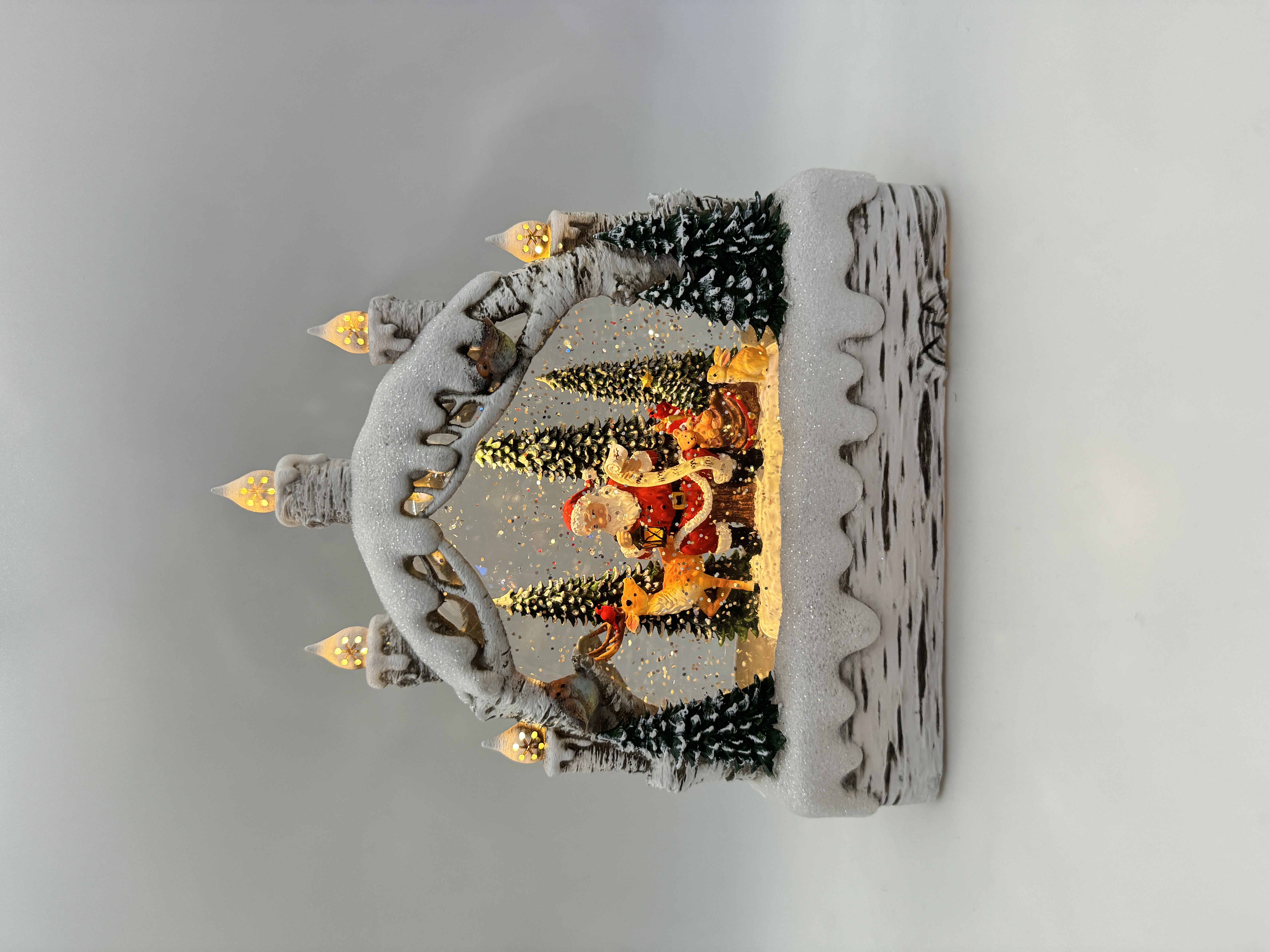 Snowing Candle Bridge Small / Santa