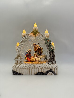 Snowing Candle Bridge Small / Nativity
