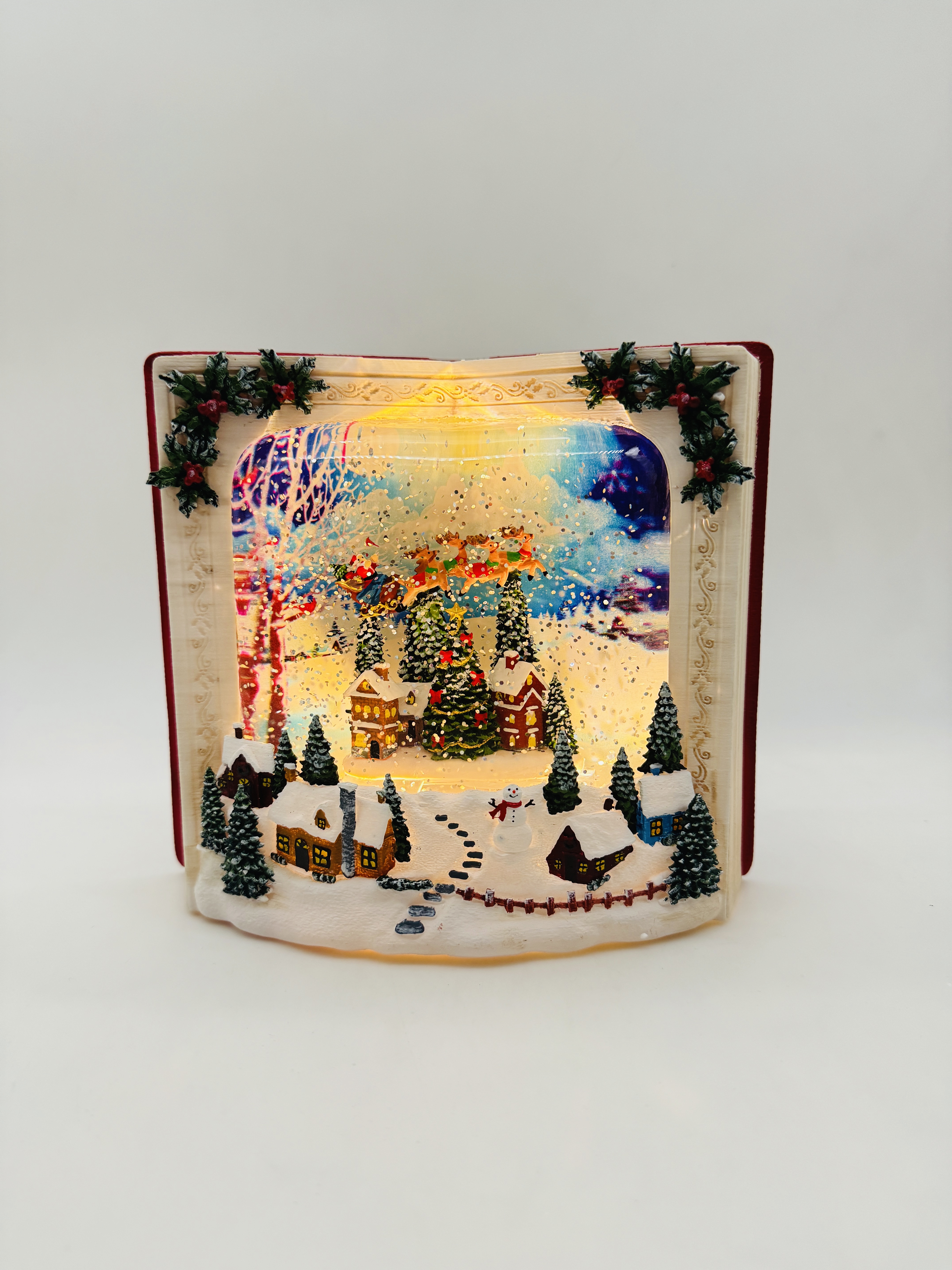 Snowing Xmas Book / Santa Sleigh