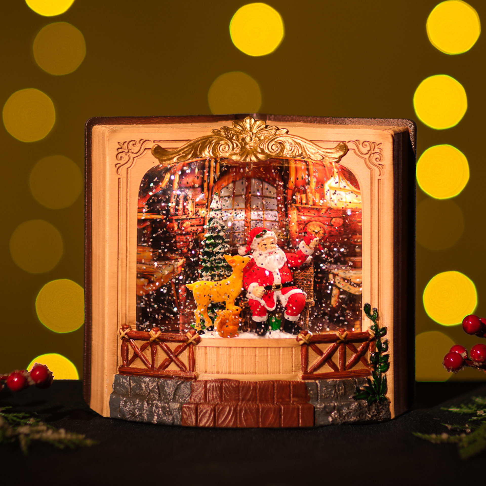 Snowing Xmas Book / Santa