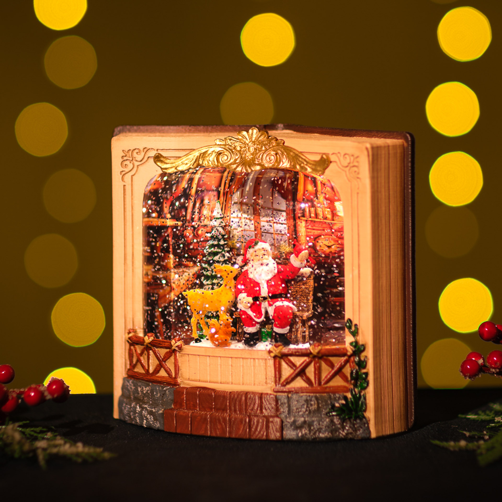 Snowing Xmas Book / Santa