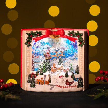 Snowing Xmas Book / Santa Sleigh