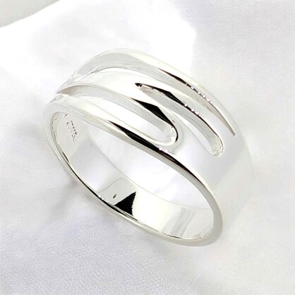 8 The flowing patterns evoke a sense of movement making this sterling silver ring a dynamic and artistic ring that catches the eye