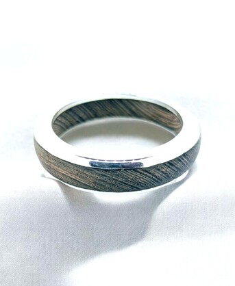 Elm Wood Handmade Sterling Silver Ring